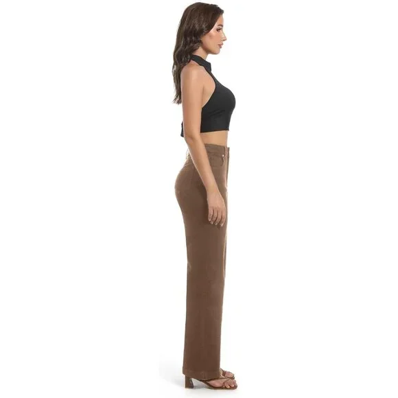 Women's High Waisted Stretch Denim Jeans Casual Tummy Control Wide Leg